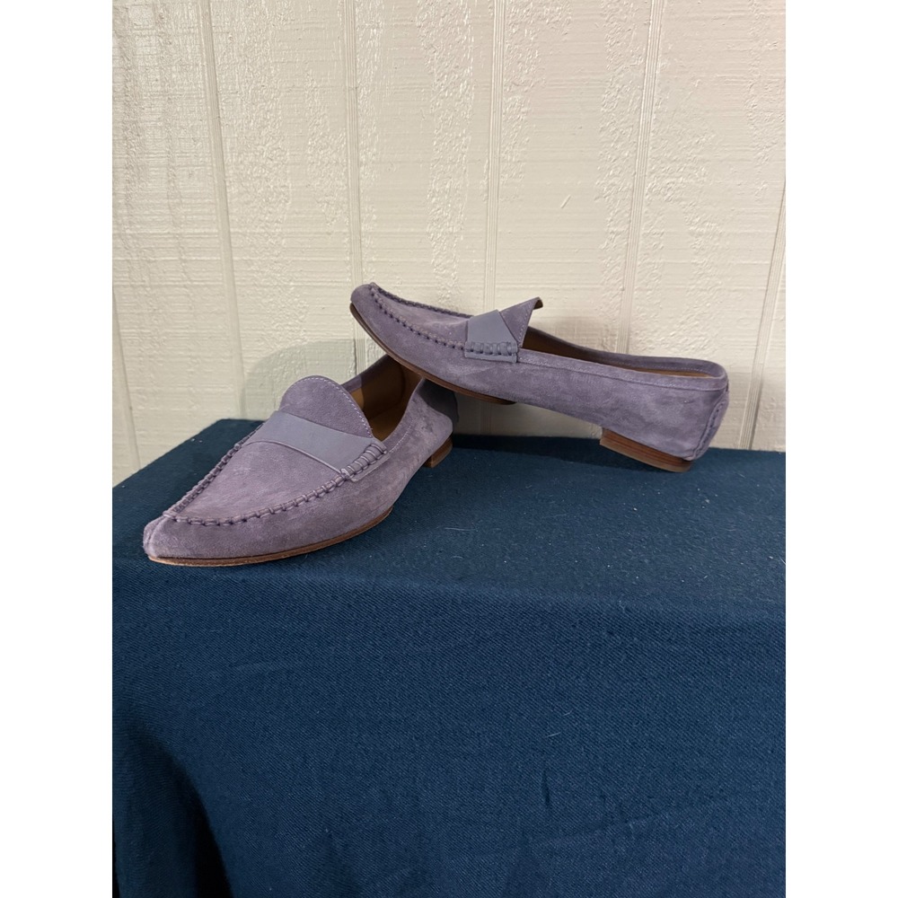 M.Gemi Purple Suede Pointed Toe Loafers Made in Italy Flats Womens 39 8